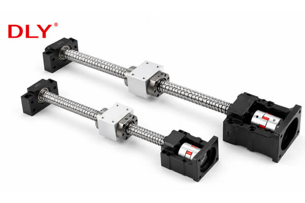 Ball screw assembly with coupling and BK BF support units Ball screw assembly with coupling and BK BF support units