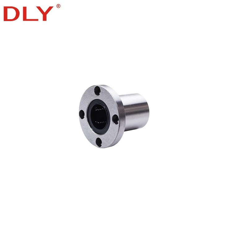 Round flange linear bearing product detail for shaft guide systems