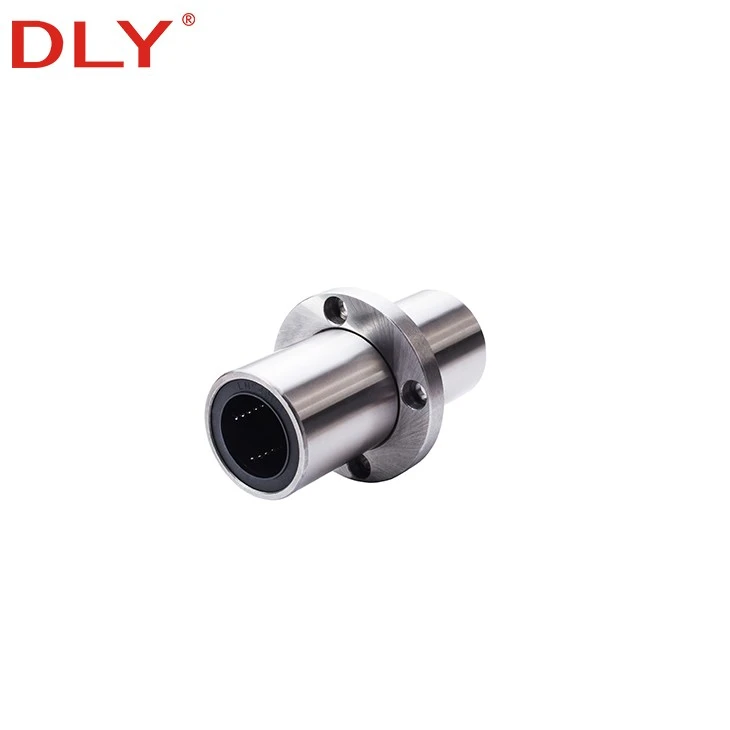 LMF round flange linear bearing front view with mounting holes